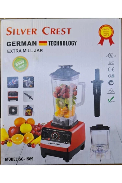 Profesiyonel 6500watt 2,5lt Cafe Bar Çift Sürahili Belender Buz Kırıcı Öğütücü - 5