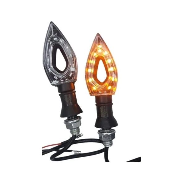Falcon Üniversal Motosiklet Led Sinyal Üçgen Takımı Sarı - 2