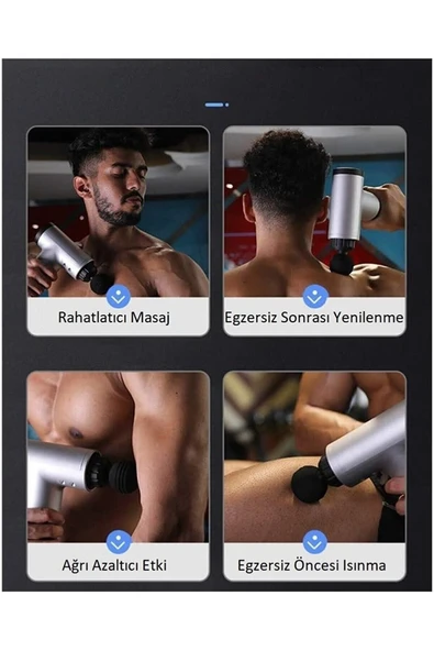 Masaj Tabancası Sporcu Masaj Aleti 4 Başlıklı Şarjlı - 5