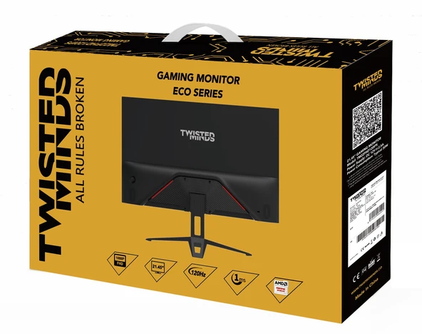 TWISTED MINDS 22" TM22FHD120IPS FHD 120HZ 1MS HDMI DP VRR IPS ÇERÇEVESİZ GAMING MONİTÖR - 5