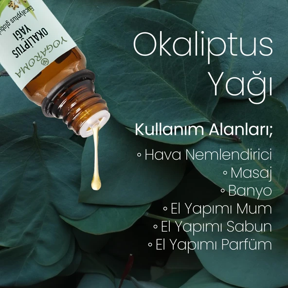 NPO Yogaroma Ferahlatıcı Aromaterapi 10mL Saf ve Doğal Okaliptus Uçucu Yağ 8 Adet - 5