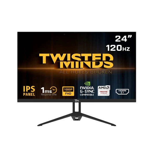 TWISTED MINDS 24" TM24FHD120IPS FHD 120HZ 1MS HDMI DP VRR IPS ÇERÇEVESİZ GAMING MONİTÖR