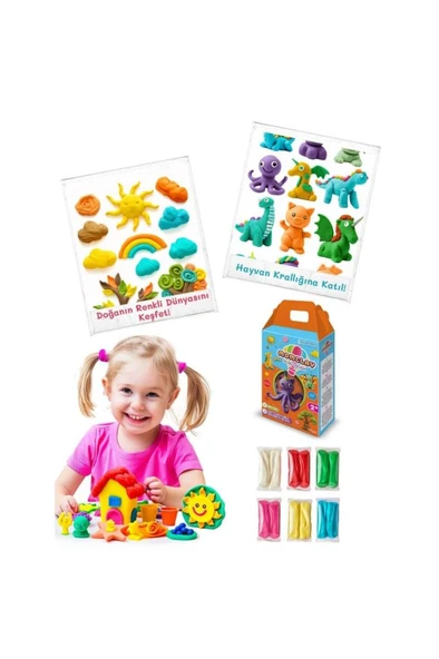 Smarta Momclay Doğal Oyun Hamuru 6 Renk 600 gr - 6