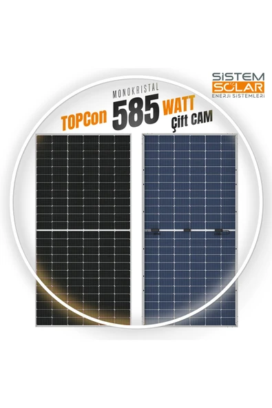 6 Adet TOPCon 585w Watt Güneş Paneli Monokristal Paletli