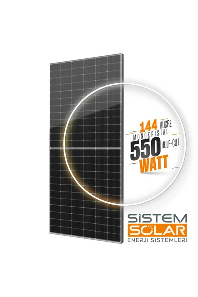 27 Adet 550w Watt Güneş Paneli Monokristal 144 Hücre Solar Panel