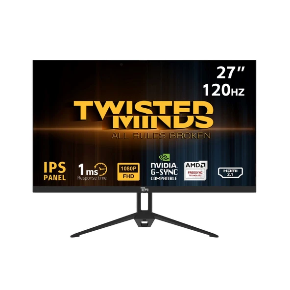 TWISTED MINDS 27" TM27FHD120IPS FHD 120HZ 1MS HDMI DP VRR IPS ÇERÇEVESİZ GAMING MONİTÖR