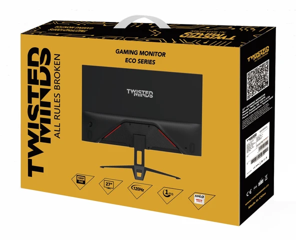 TWISTED MINDS 27" TM27FHD120IPS FHD 120HZ 1MS HDMI DP VRR IPS ÇERÇEVESİZ GAMING MONİTÖR - 5