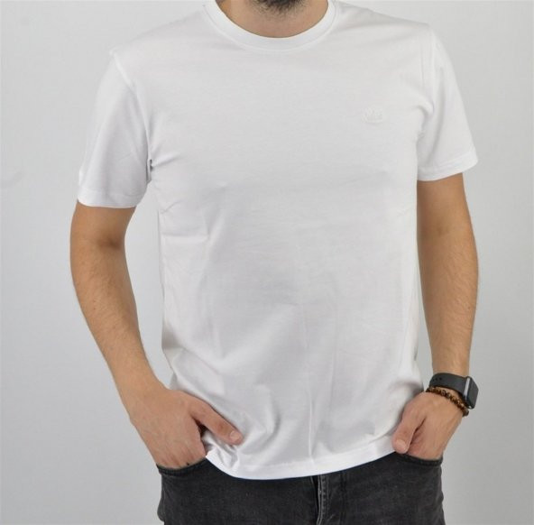 GBMOTİON Basic Yaka T-Shirt Beyaz