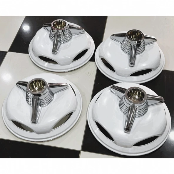 IVECO DAİLY 16'' İNÇ BEYAZ JANT KAPAĞI 4 ADET 3 KOLLU FIRFIR - Resim 3