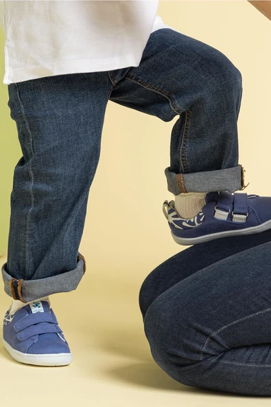 Hopfrög  Smart Walker Recycled Canvas Eco Menekşe Barefoot Çocuk Ayakkabı H020902082 - 9