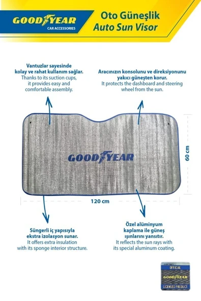 Goodyear Güneşlik Unıversal 120x60 Cm Uzunluk 3mm Kalınlık - 4
