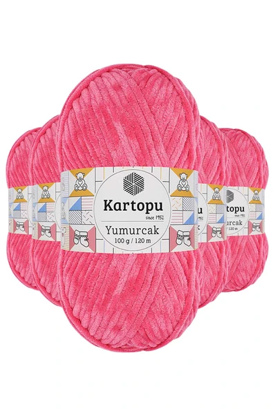 5 Adet Yumurcak Kadife El Örgü İpi Pembe K798 ürün görseli 1