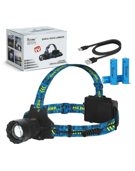 CREE P360 - 12,000 LÜMEN ŞARJLI KAFA LAMBASI WATTON WT-627 - 4