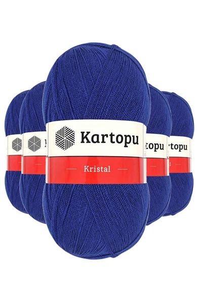 5 Adet Kristal Çift Katlı El Örgü Lif İpi Lacivert K627 ürün görseli 1