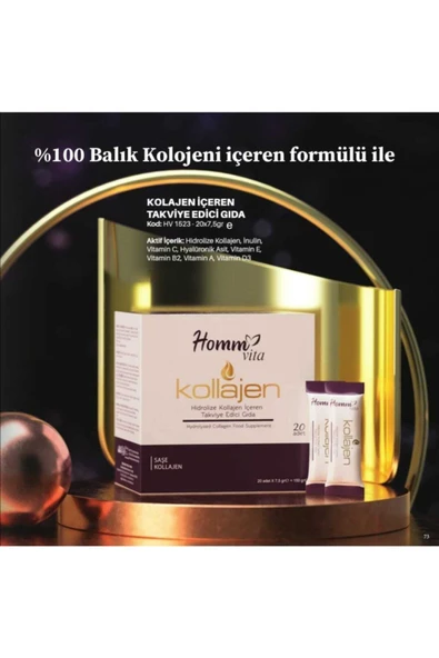 Homm Vita Cilt Gençleştirici Bağışıklık Arttırıcı Kolajen Içecek 20 Adet