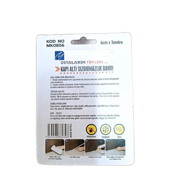 Kapı Altı Sızdırmaz Bant 40mm/3 Metre - Kapı Altı Soğuk Kesici Toz Rüzgar Önleyici Isı Yalıtımı - 2