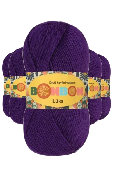 5 Adet Lüks Patik İpi Yünü Mor 98290 ürün görseli 1