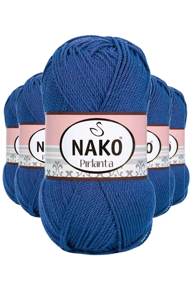 5 Adet Pırlanta Amigurumi El Örgü İpi Yünü Koyu Mavi 10084 ürün görseli 1