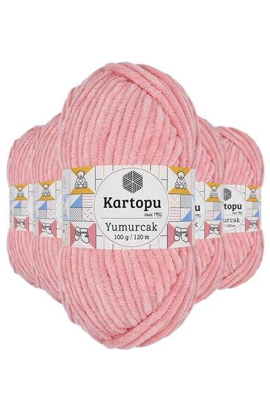 5 Adet Yumurcak Kadife El Örgü İpi Pudra K777 ürün görseli 1