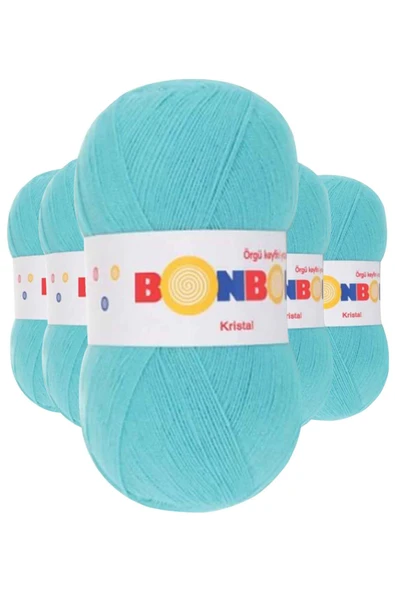 5 Adet Kristal El Örgü Lif İpi Turkuaz 98238 ürün görseli 1