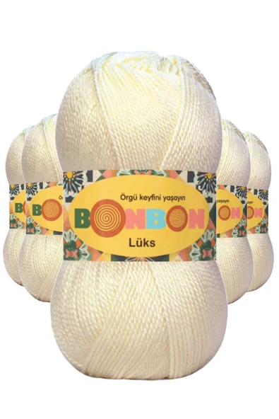 5 Adet Lüks Patik İpi Yünü Krem 98272 ürün görseli 1