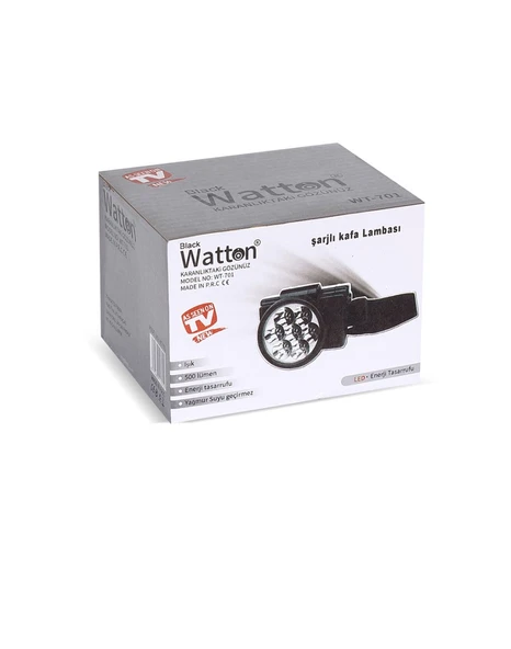 7 LEDLİ ŞARJLI BARET KAFA LAMBASI WATTON WT-701 - 3