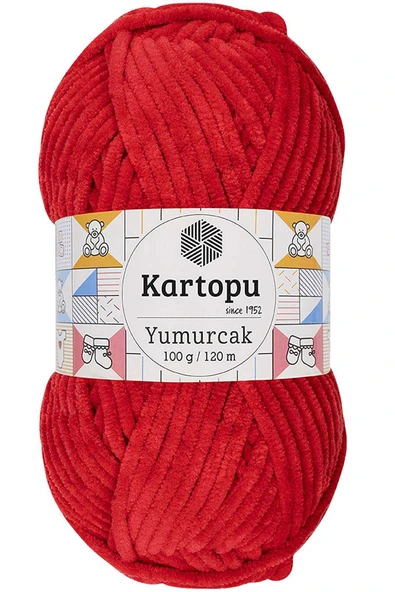 1 Adet Yumurcak Kadife El Örgü İpi Açık Kırmızı K165 ürün görseli 1