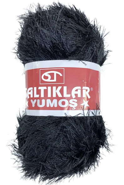 1 Adet Yumoş Sakallı El Örgü Ipi Yünü SİYAH ürün görseli 1