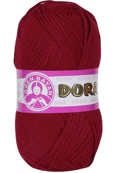 1 Adet Dora El Örgü İpi Yünü 100 gr 034 Koyu Kırmızı ürün görseli 1