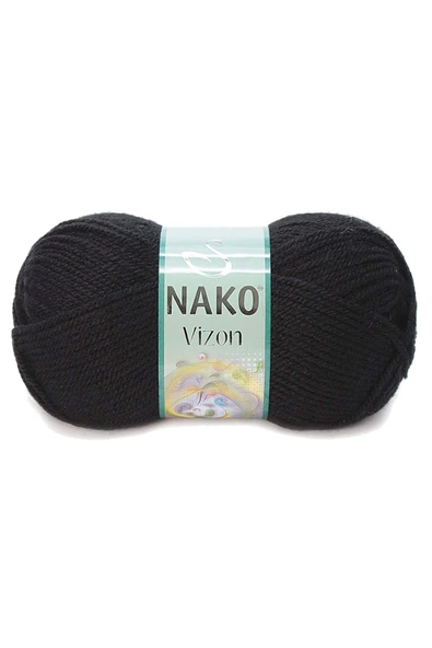 5 Adet Vizon Premium Akrilik El Örgü İpi Yünü Renk No:217 Siyah - Resim 2
