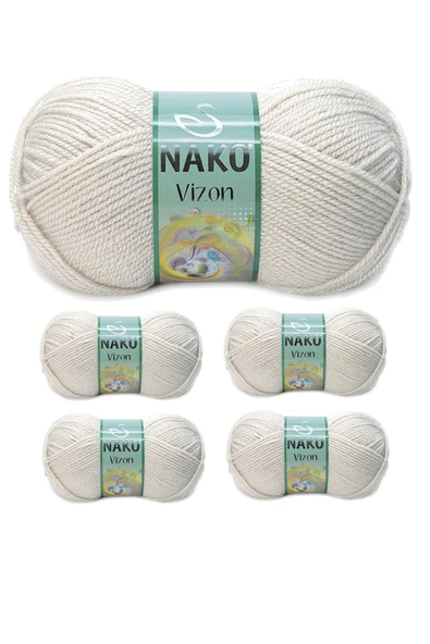 5 Adet Vizon Premium Akrilik El Örgü İpi Yünü Renk No:6383 Mantar Beji ürün görseli 1