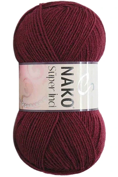 1 Adet Süper İnci El Örgü İpi 100 gr Bordo 999 ürün görseli 1