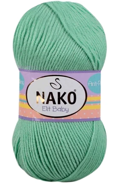 1 Adet Elite Baby El Örgü İpi Tüylenmeyen Bebek Yünü Siyam Yeşili 10001 ürün görseli 1