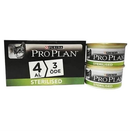 Pro Plan Proplan Sterilised Somonlu Kısırlaştırılmış Kedi Konservesi 85 Gr 4 Al 3 Öde