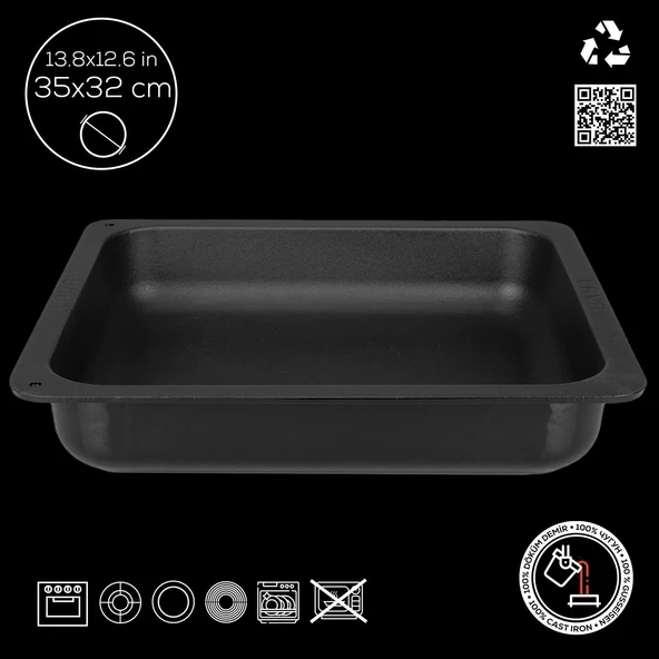 Lava Servis Tepsisi 35 X 32 Cm Siyah - Resim 2