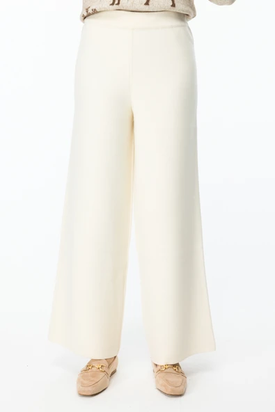 On Minimalist Oversize Yüksek Bel Geniş Paça Kadın Pantolon - Resim 3