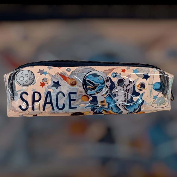 KALEM CANTASI MIKRO SEFFAF INCE DESENLI (S-04) - Resim 3