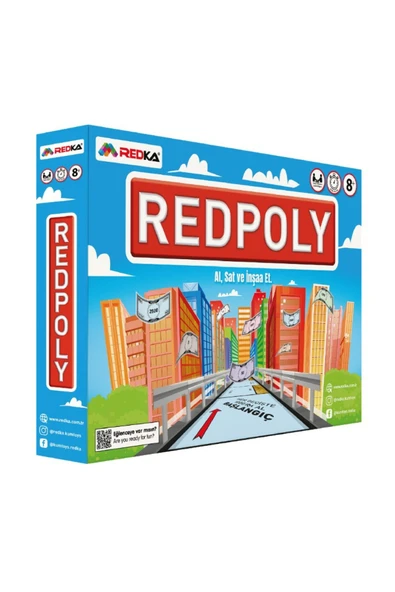 Emlak Ticaret Oyunu Redpoly Redka Monopoly Monopoli Strateji oyunu Aile Oyunu Eğlenceli kutu oyunu