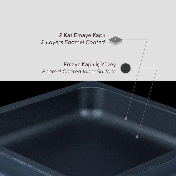 Lava Servis Tepsisi 35 X 32 Cm Siyah - Resim 3