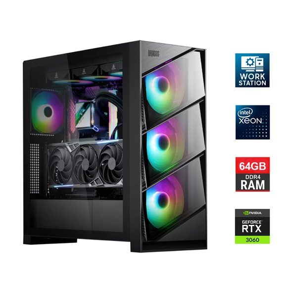 Turbox Xeon E5-2640 V4 Çift Işlemci 40 Çekirdek 64GB 1tb NVMe 12GB RTX3060 Workstation Hazır Sistem
