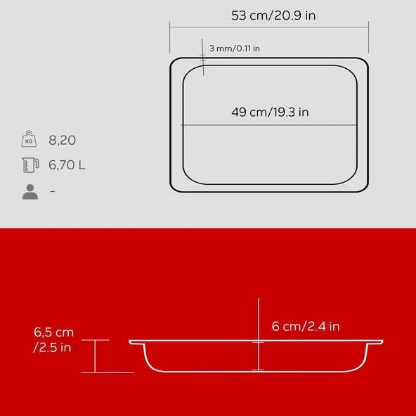 Lava Servis Tepsisi 53 X 32 Cm Mavi - Resim 3