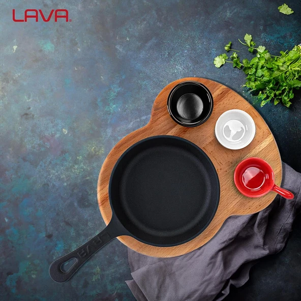 Lava Sahan Yuvarlak Ahşap Stand Siyah Mat 16 Cm Eco K44 - 5