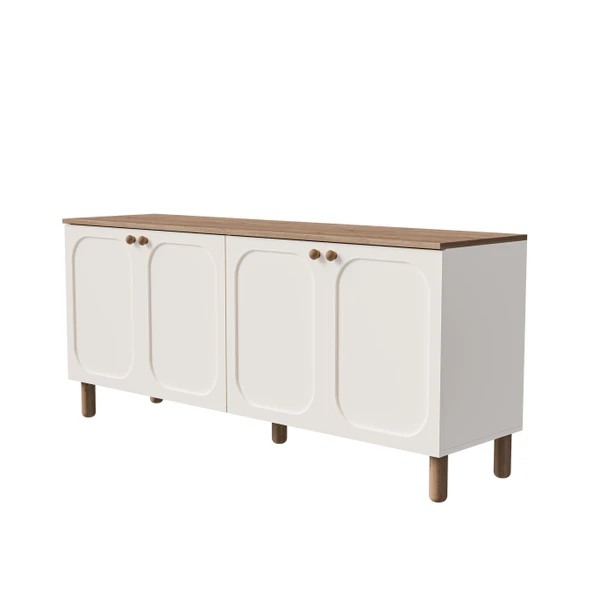 1700 Monza 180 Cm (Membran MDF Kapaklı) Bohem Konsol Sepet-Beyaz - 8