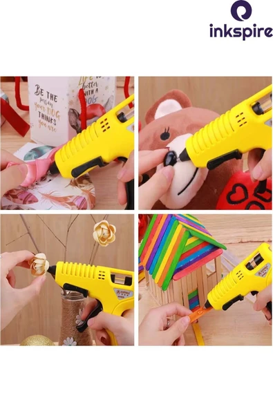 inkspire Sıcak Silikon Tabancası Mumu Kalın 5 Adet Slikon Tabanca İçi Kalın Çubuk Silicone Tabanca Ucu Yedeği - 7