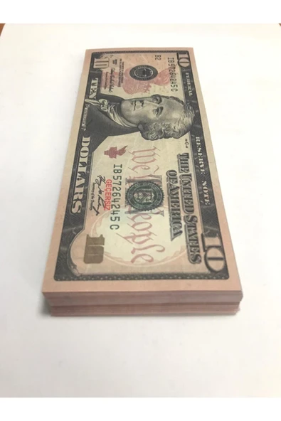 Noname 100 Adet 10 Dolar Geçersiz  Şaka Parası (100x10 Dolar) - 3