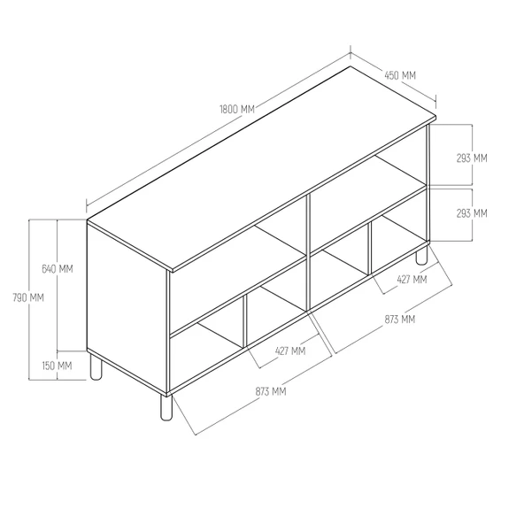 1700 Monza 180 Cm (Membran MDF Kapaklı) Bohem Konsol Sepet-Beyaz - 2