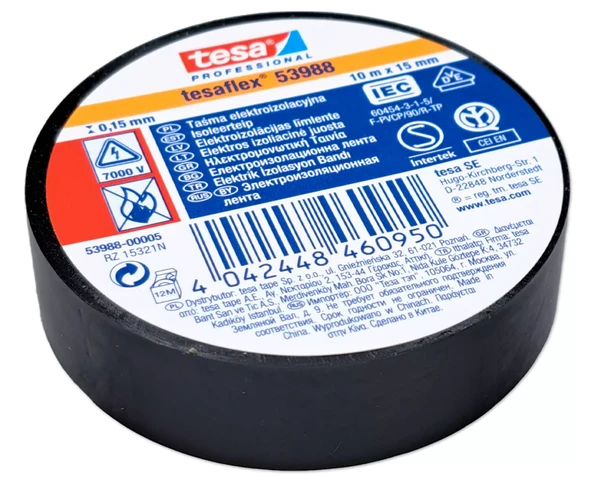Tesa Elektrik Izolasyon Bandı Siyah 53988-00005-00
