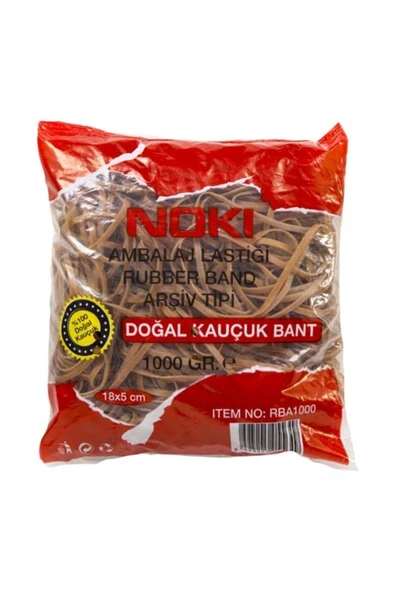 Noki Ambalaj Lastiği 1000 gram 0 Arşiv Tip Kauçuk (18*5) Poşet
