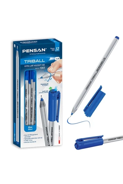 Pensan Triball Tükenmez Kalem Mavi 12 Li Kutu 1.0 Mm