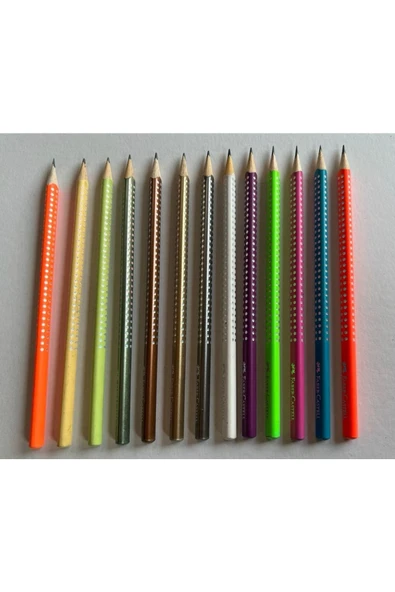 Faber Castell Kurşun Kalem/faber Castel/parlak Noktalı/karışık Renk/12 Li Set/+1 Hediye